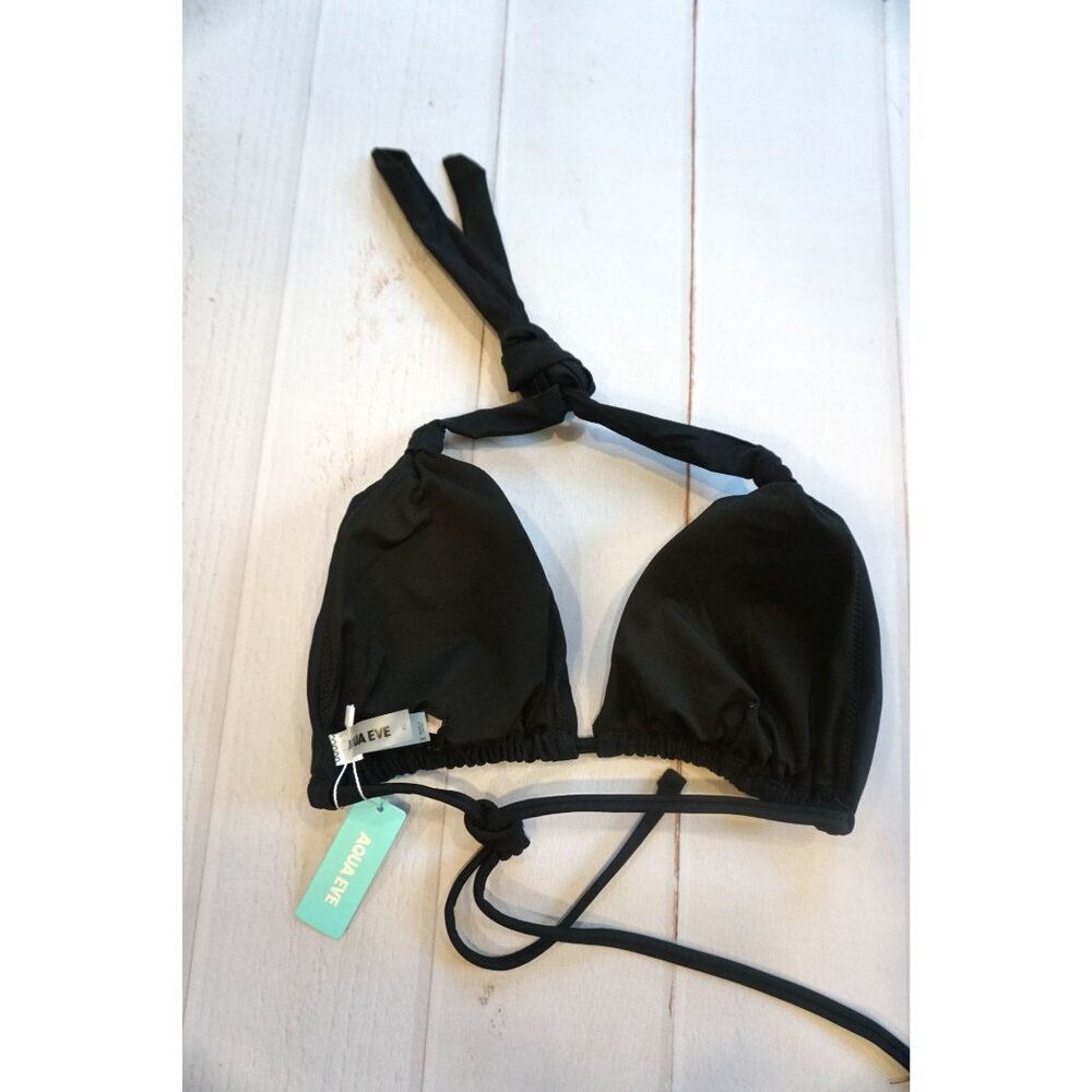 Aqua Eve Black Halter Bikini Top - Size XL, NWT - Picture 3 of 3